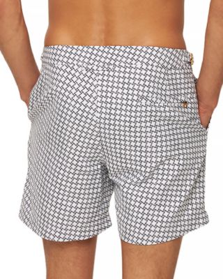 Bulldog Jacquard High Low Geo Swim Trunks 