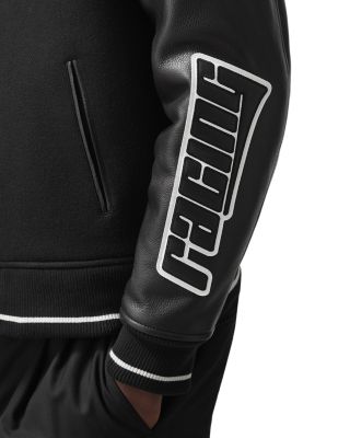 McLaren Circuit Leather Sleeve Wool Bomber Jacket