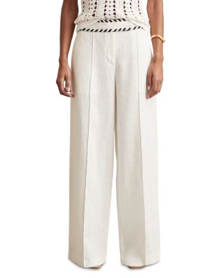 Petites Linen Wide Leg Trousers