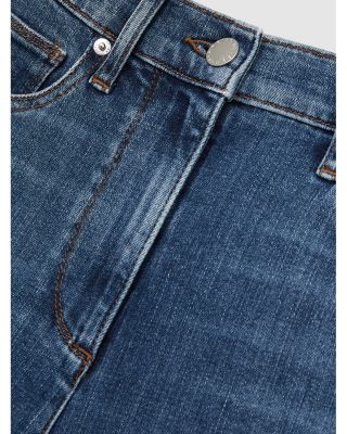 Heather High Rise Wide Leg Jeans in Mid Blue