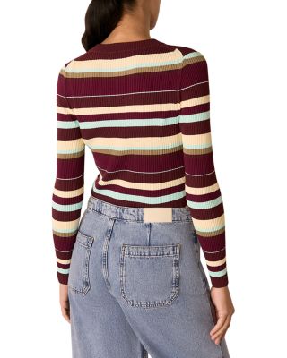 Multi Stripe Crewneck Knit Top