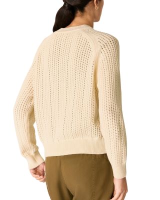 Pointelle Crewneck Knit Sweater