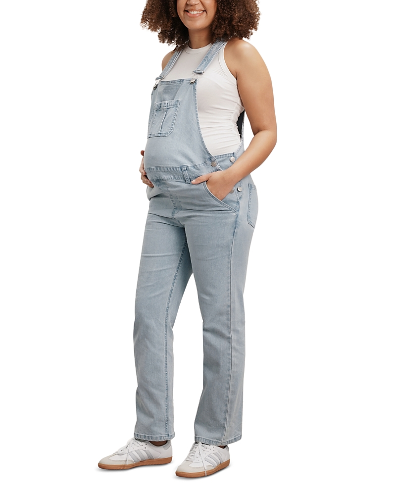 Nom Maternity Mae Maternity Overalls In Light Wash