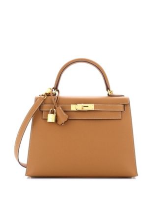Pre-Owned HERMÈS - Kelly 28 Handbag Brown Epsom with Gold Hardware