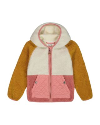 Deux par Deux - Girls' Sherpa Mid-Season Colorblock Jacket - Little Kid