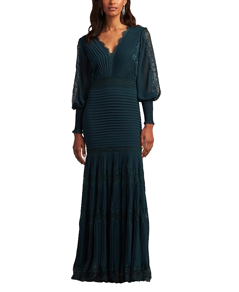 Tadashi Shoji Nyssa Bishop Sleeve Gown-slate
