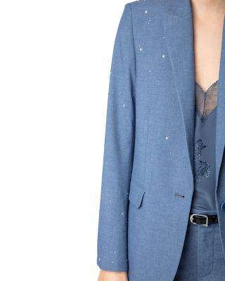 Rhinestone Embellished Blazer