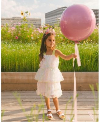  Girls' Tiered Printed Mesh Dress - Big Kid