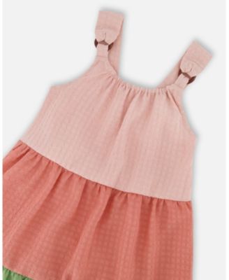  Girls' Tiered Color Block Peasant Dress - Little Kid