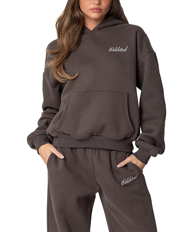 Shop Edikted Hoodie In Dark Gray