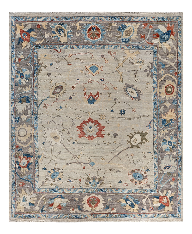 Bloomingdale's Colorful Oushak M1945 Area Rug, 8'2 X 9'10 In Light/grey