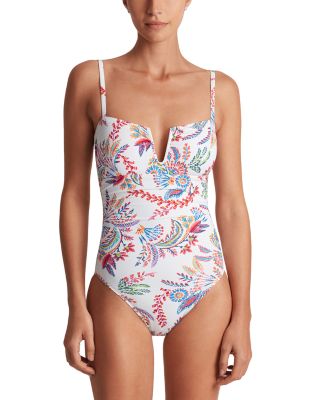 Ralph Lauren - Printed U Wire Over The Shoulder One Piece Swimsuit