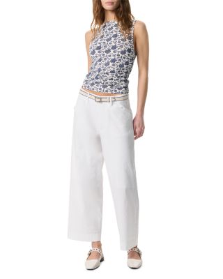 Luca Printed Shirred Top