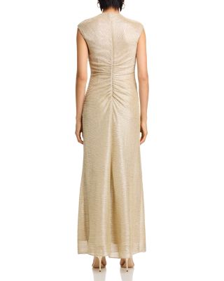 Crinkle Metallic Gown