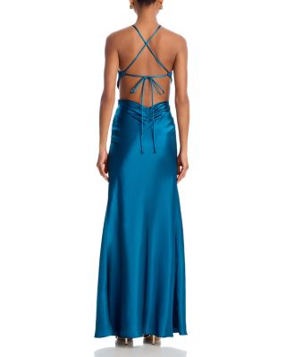 Satin Open Back Gown - Exclusive