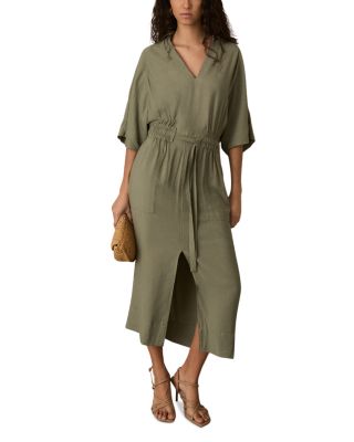 REISS - Cecelia Shirred Waist Midi Dress