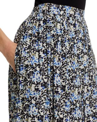 Blue Vine Midi Skirt