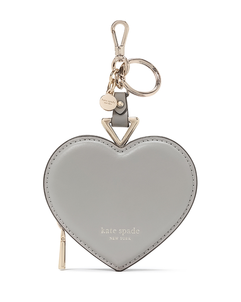 Kate Spade New York Liv Smooth Leather Heart Coin Purse In Nimbus Gray
