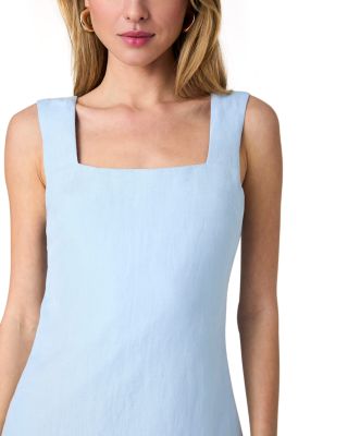 Birdie Linen Blend Square Neck Dress