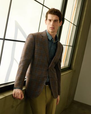 G Line Regular Fit Two Tone Plaid Jacket