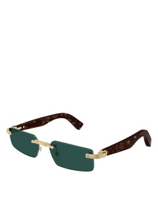 Premi&egrave;re de Cartier 24K Gold Plated Rectangular Sunglasses, 55mm