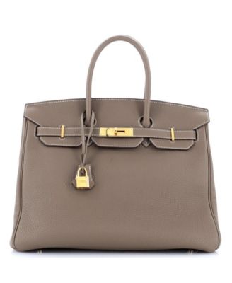Pre-Owned HERMÈS - Birkin 35 Handbag Grey Togo with Gold Hardware