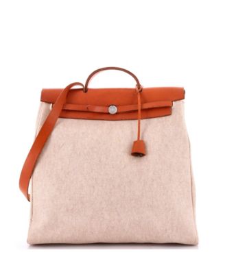 Pre-Owned HERMÈS - MM Herbag Toile and Leather
