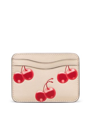 Coachtopia - Wavy Card Case in Cherry Print Leather