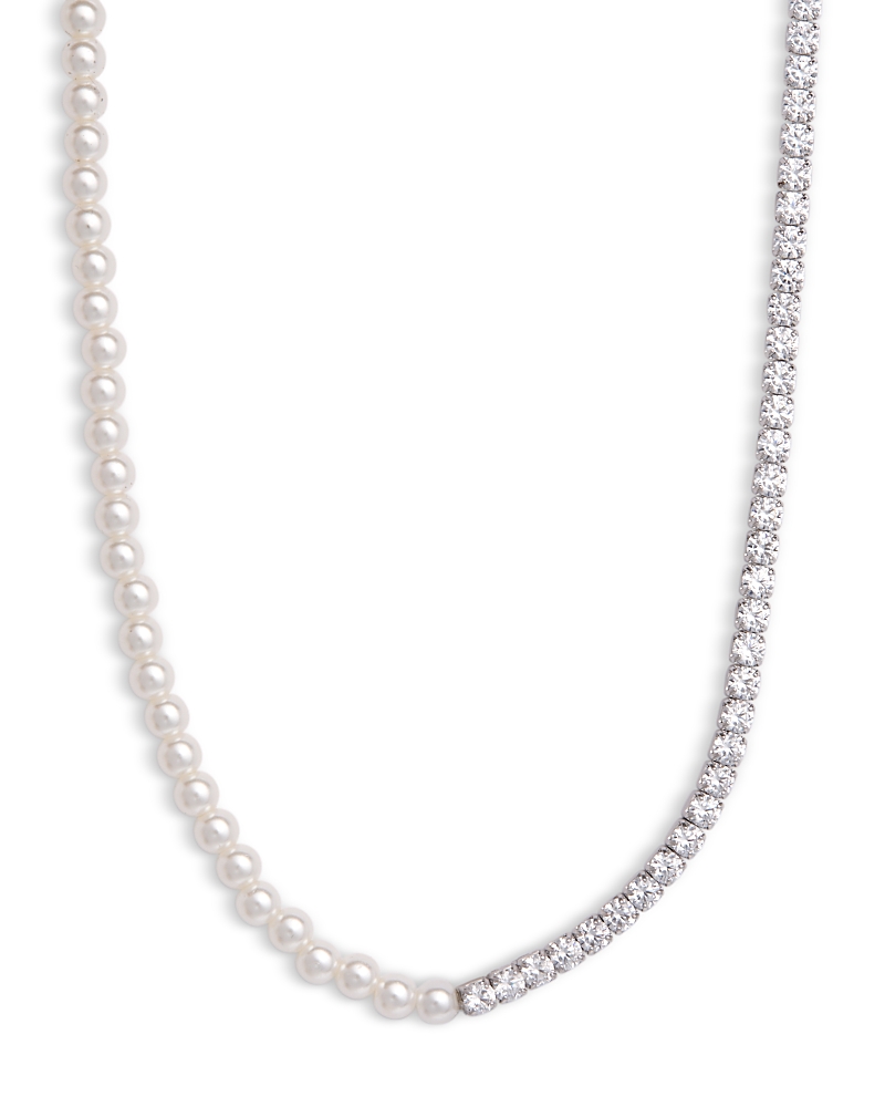 Shashi Camile Tennis Necklace, 13.25-15.25 In White/silver