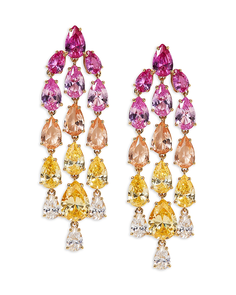 Nadri Palm Springs Multicolor Pear Stone Chandelier Drop Earrings