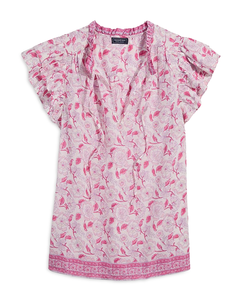 Vineyard Vines Ruffled Sleeve Top