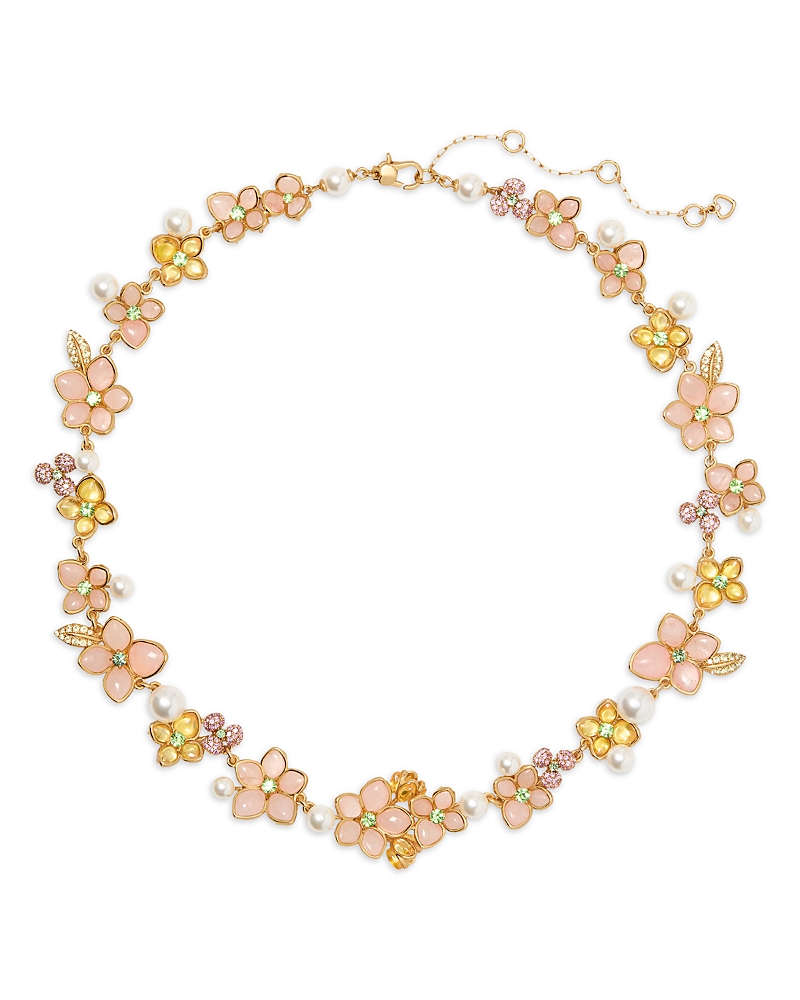 Kate Spade Pastel Petals Statement Necklace In Gold/pink