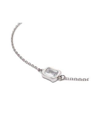 Molten Clear Glass Solitaire Chain Link Bracelet