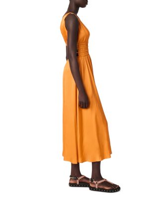 maje satin look maxi dress Satin maxi dress Purple For Women