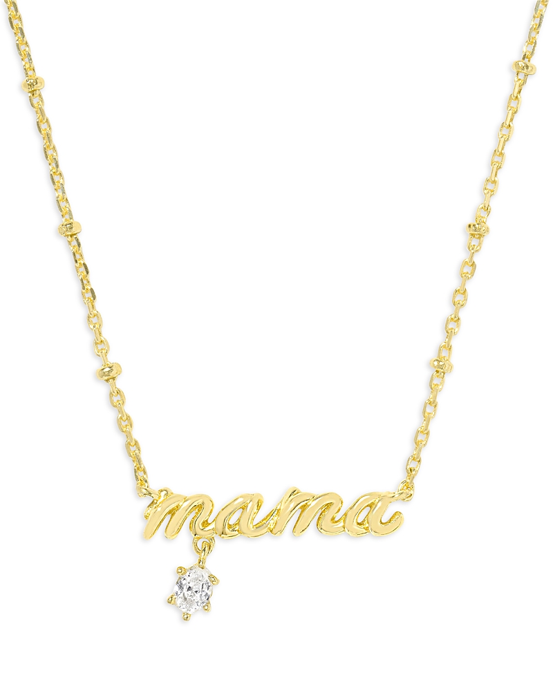 Kendra Scott 14k Gold-plated Crystal Mama 19" Adjustable Pendant Necklace In Gold