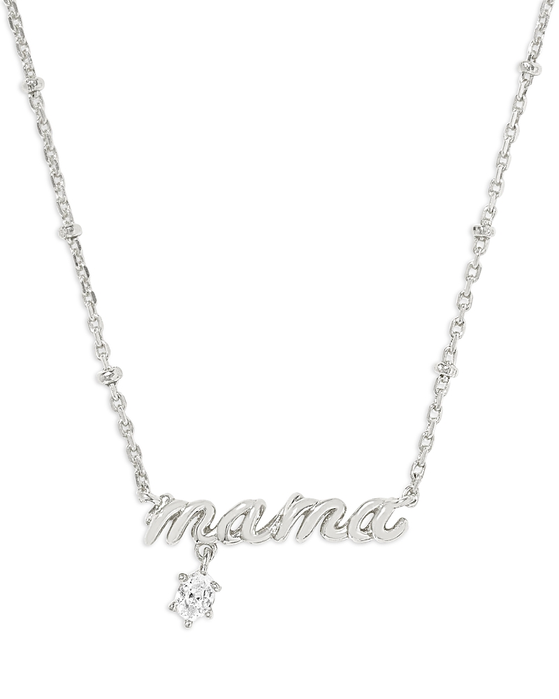Kendra Scott Mama Crystal Short Pendant Necklace, 19 In Silver
