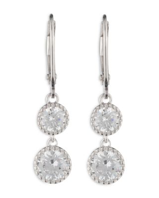 Ralph Lauren - Cubic Zirconia Double Drop Earrings in Sterling Silver
