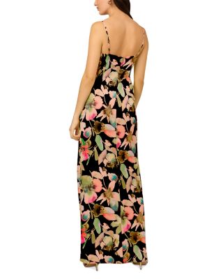 Printed Stretch Sateen Gown