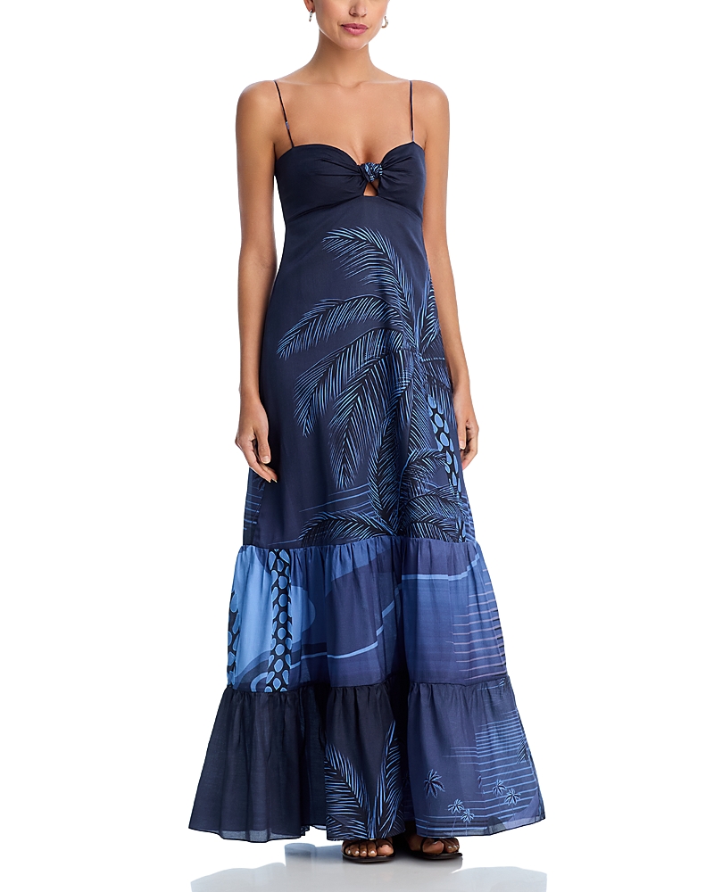 Juan De Dios Julieta Martellato Maxi Dress - Exclusive In Navy Print