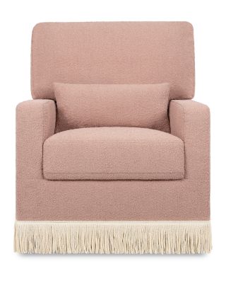 Crawford Pillowback Comfort Swivel Glider - Boucl&eacute; with Tassel Fringe 
