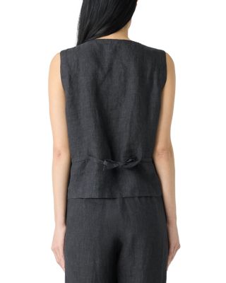 Washed Linen D&amp;eacute;lav&amp;eacute; Tie Back Vest