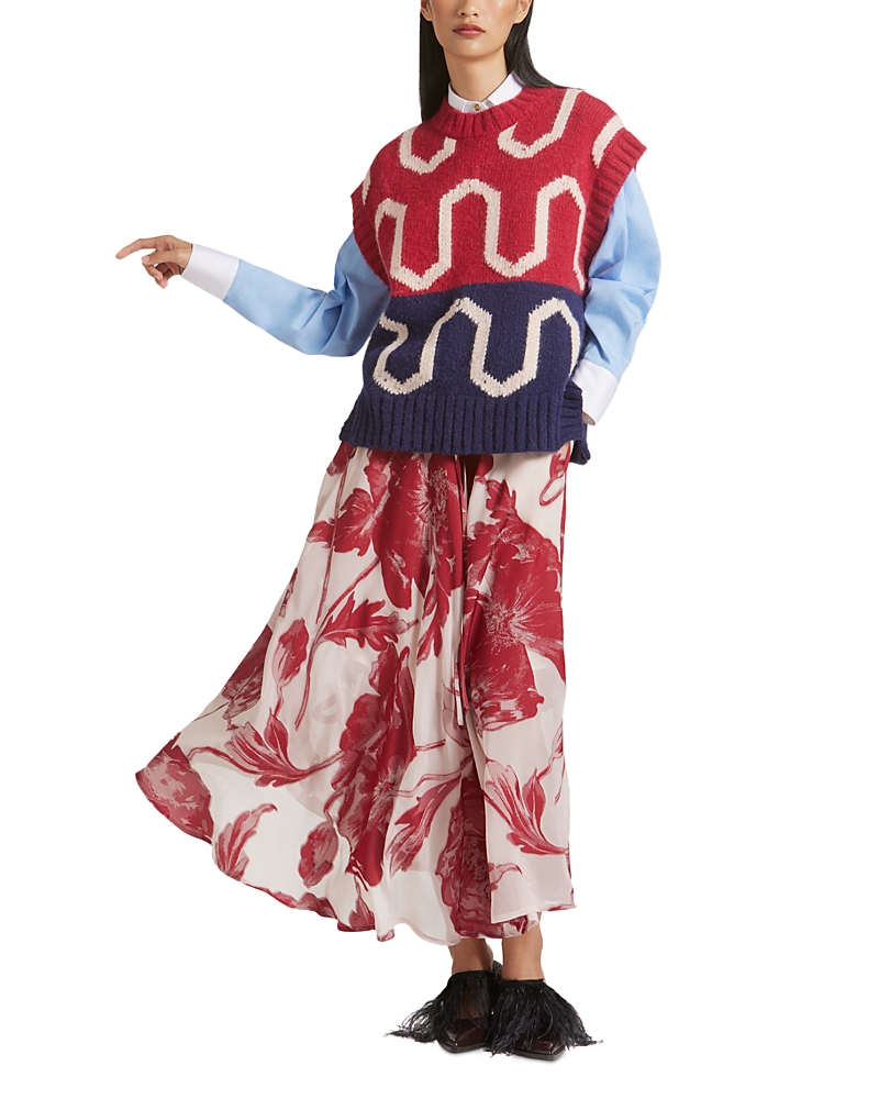 La Doublej Silk Blend Drawstring Skirt In Sylph Fil