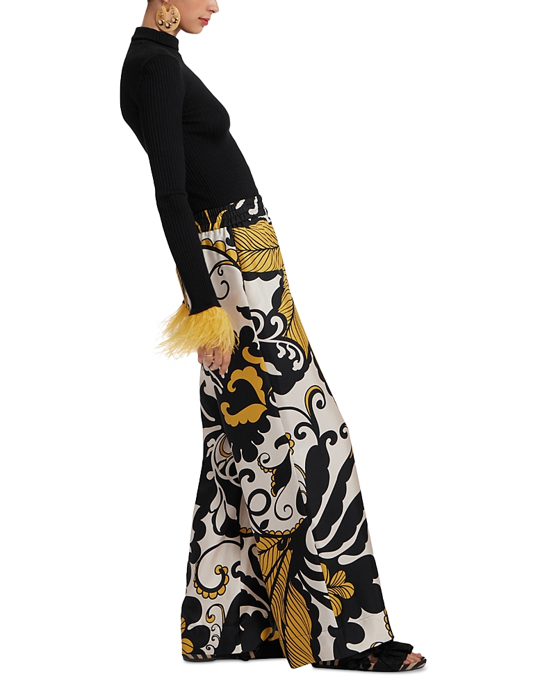 La Doublej Multicolor Pants With All-over Graphic Print In Marea