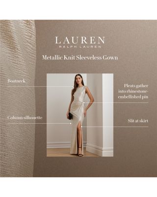 Rhinestone-Pin Metallic Gown