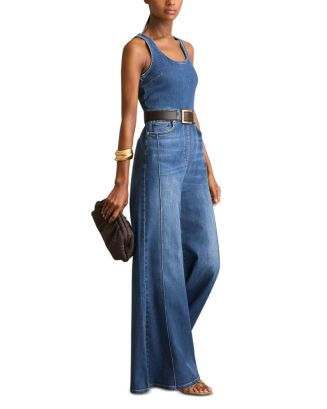 REISS Racer Detailed Denim Jumpsuit | Bloomingdale's Women