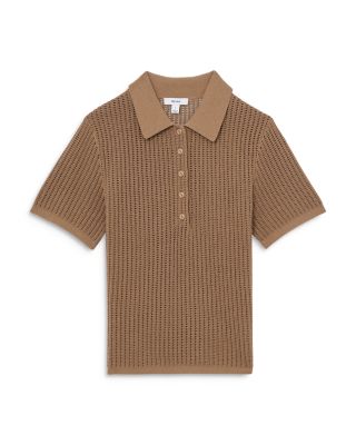 Open Stitch Polo Top
