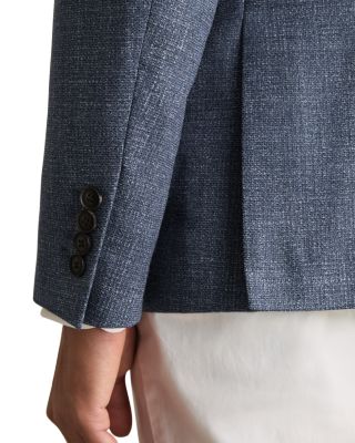 Textured Notch Lapel Slim Fit Blazer