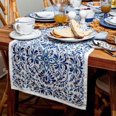 Indigo Iberian Table Runner, 18" x 90"