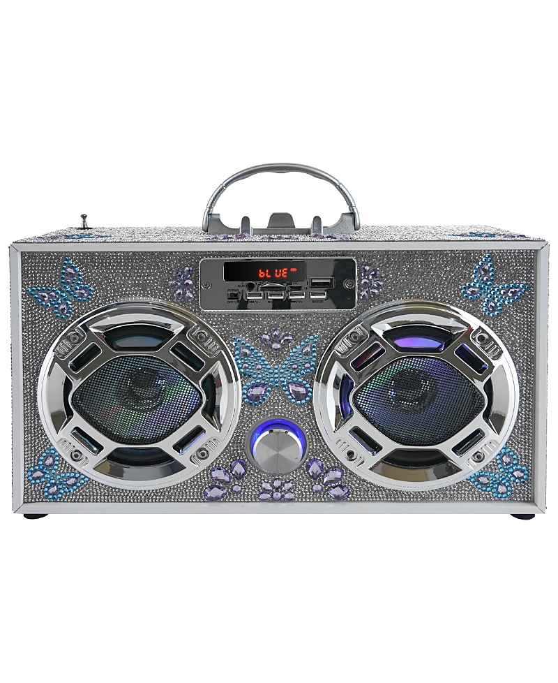 Trend Tech Brands Butterfly Bling Boombox With Fm Radio - Age 6+ Years
