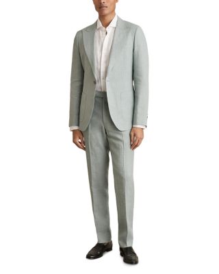 Linen Notch Lapel Slim Fit Blazer